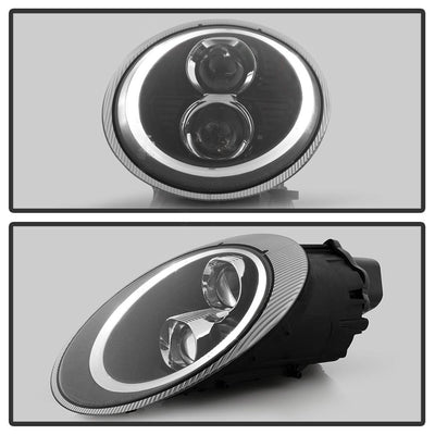 DRL LED Black Projector Headlights <br>05-09 Porsche 911