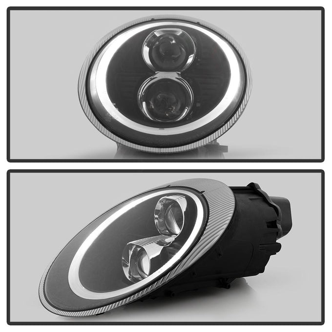 DRL LED Black Projector Headlights <br>05-09 Porsche 911