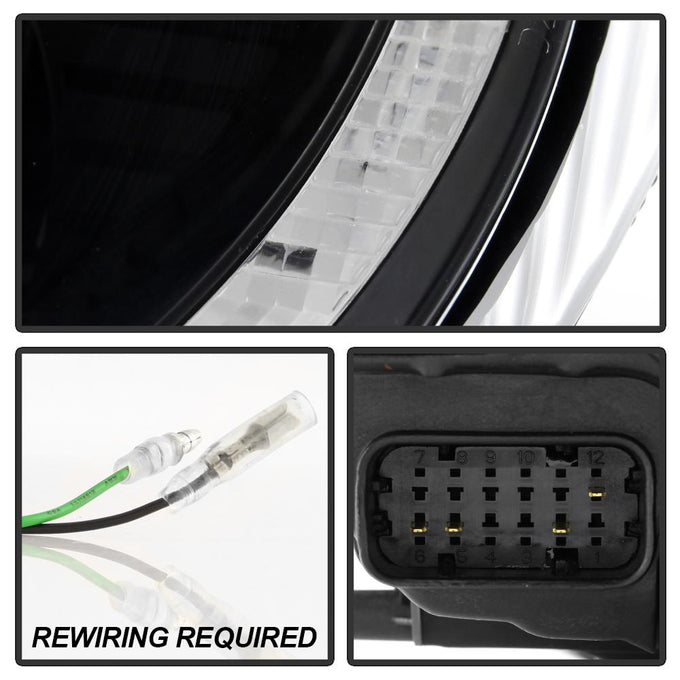 DRL LED Black Projector Headlights <br>05-09 Porsche 911