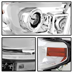 Light Bar DRL Chrome Projector Headlights <br>14-21 Toyota Tundra