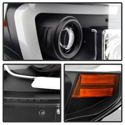 Light Bar DRL Black Projector Headlights <br>14-21 Toyota Tundra