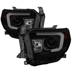 Light Bar DRL Black Smoke Projector Headlights <br>14-21 Toyota Tundra