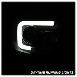 Light Bar DRL Black Smoke Projector Headlights <br>14-21 Toyota Tundra