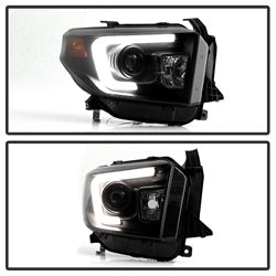 Light Bar DRL Black Smoke Projector Headlights <br>14-21 Toyota Tundra