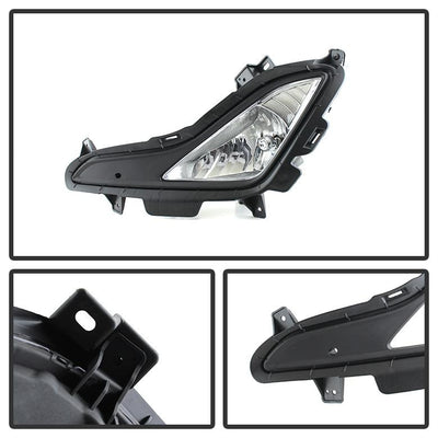 Clear OEM Style Fog Lights W/Switch <br>14-16 Hyundai Elantra Elantra GT 14 Hyundai Elantra Coupe