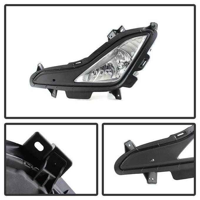 Clear OEM Style Fog Lights W/Switch <br>14-16 Hyundai Elantra Elantra GT 14 Hyundai Elantra Coupe