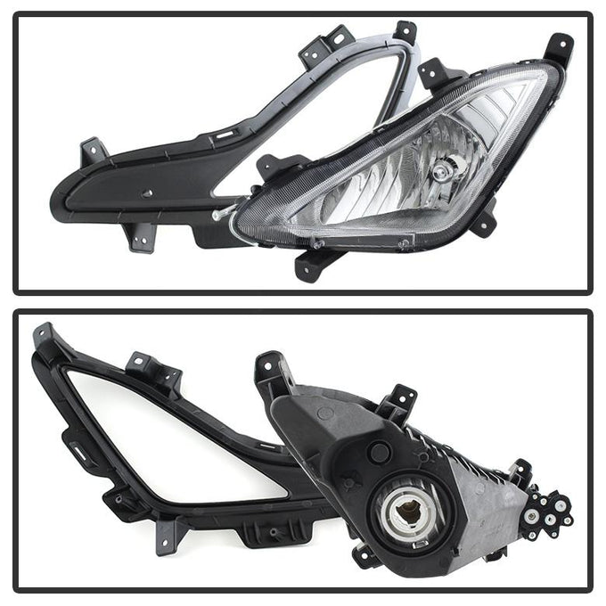 Clear OEM Style Fog Lights W/Switch <br>14-16 Hyundai Elantra Elantra GT 14 Hyundai Elantra Coupe