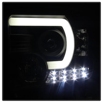 Light Bar DRL Black Projector Headlights <br>14-15 GMC Sierra 1500 15-17 GMC Sierra 2500 HD Sierra 3500 HD
