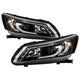 Light Bar DRL Black Projector Headlights <br>13-15 Honda Accord