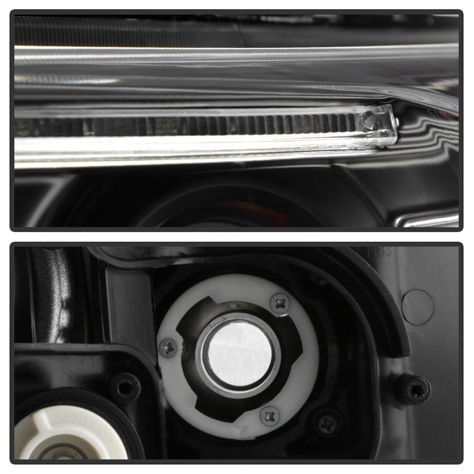 Light Bar DRL Black Projector Headlights <br>13-15 Honda Accord