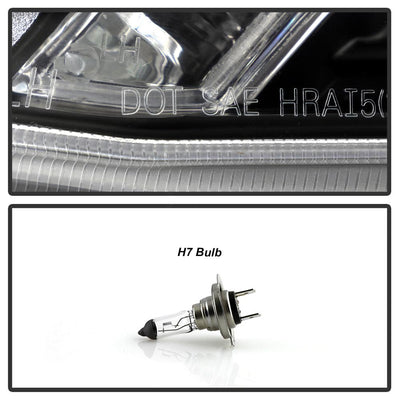Light Bar DRL Black Projector Headlights <br>13-15 Honda Accord