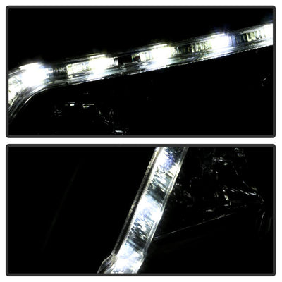 Light Bar DRL Black Projector Headlights <br>13-15 Honda Accord