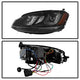 DRL LED Black Black Stripe Projector Headlights <br>14-19 Volkswagen Golf 15-19 Volkswagen Golf R