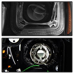 DRL LED Black Black Stripe Projector Headlights <br>14-19 Volkswagen Golf 15-19 Volkswagen Golf R