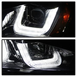 DRL LED Black Black Stripe Projector Headlights <br>14-19 Volkswagen Golf 15-19 Volkswagen Golf R