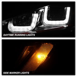 DRL LED Black Red Stripe Projector Headlights <br>14-19 Volkswagen Golf 15-19 Volkswagen Golf R
