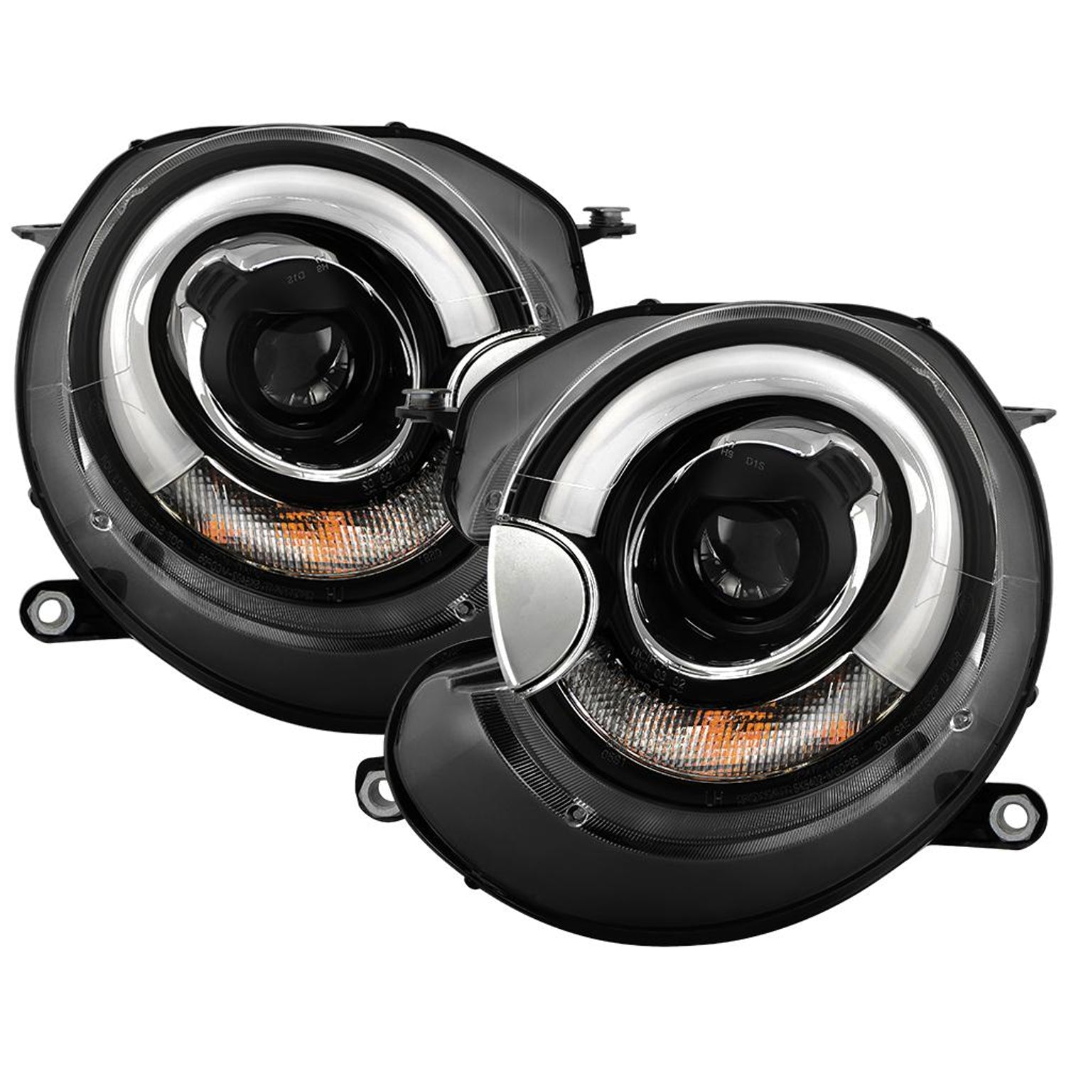 DRL Black Projector Headlights <br>07-12 Mini Cooper