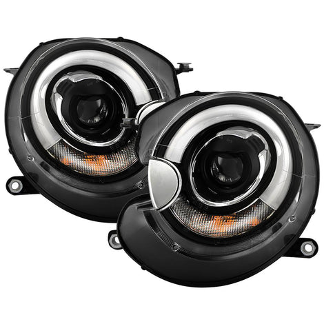 DRL Black Projector Headlights <br>07-12 Mini Cooper
