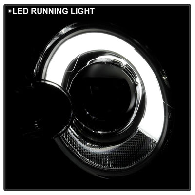DRL Black Projector Headlights <br>07-12 Mini Cooper