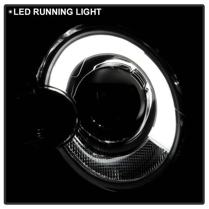 DRL Black Projector Headlights <br>07-12 Mini Cooper
