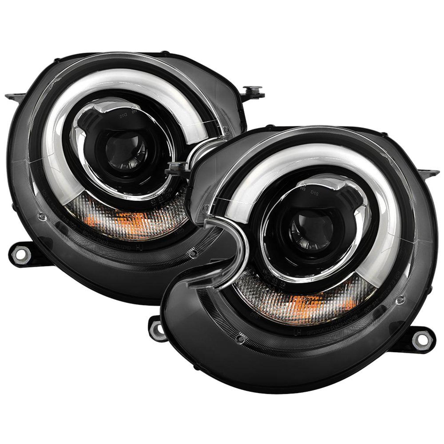 DRL Black Projector Headlights <br>10-12 Mini Cooper