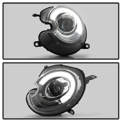 DRL Black Projector Headlights <br>10-12 Mini Cooper