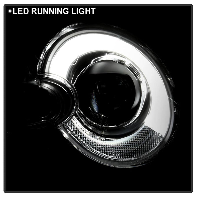 DRL Black Projector Headlights <br>10-12 Mini Cooper