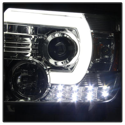 Light Bar DRL Chrome Projector Headlights <br>14-15 GMC Sierra 1500 15-17 GMC Sierra 2500 HD Sierra 3500 HD