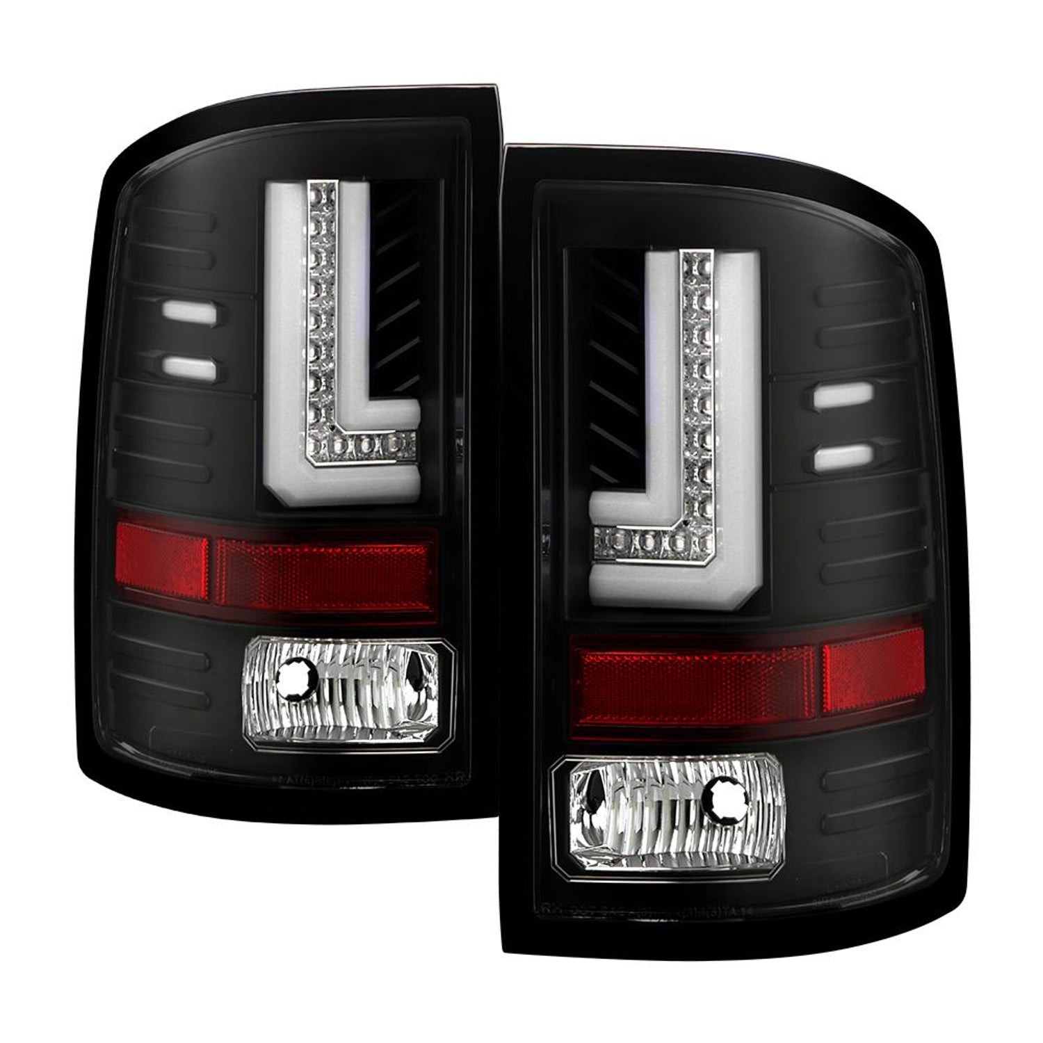 Black LED Tail Lights <br>14-18 GMC Sierra 1500 15-19 GMC Sierra 2500 HD Sierra 3500 HD