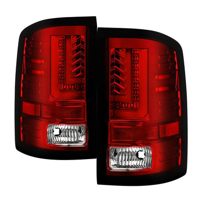 Red Clear LED Tail Lights <br>14-18 GMC Sierra 1500 15-19 GMC Sierra 2500 HD Sierra 3500 HD