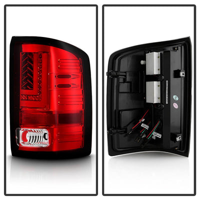 Red Clear LED Tail Lights <br>14-18 GMC Sierra 1500 15-19 GMC Sierra 2500 HD Sierra 3500 HD