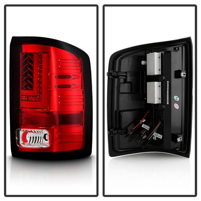 Red Clear LED Tail Lights <br>14-18 GMC Sierra 1500 15-19 GMC Sierra 2500 HD Sierra 3500 HD