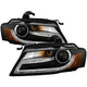 DRL LED Black Projector Headlights <br>09-12 Audi A4 A4 Quattro