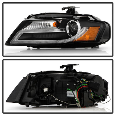 DRL LED Black Projector Headlights <br>09-12 Audi A4 A4 Quattro