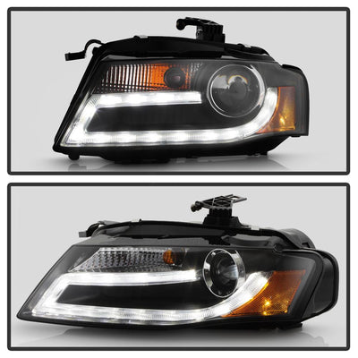DRL LED Black Projector Headlights <br>09-12 Audi A4 A4 Quattro