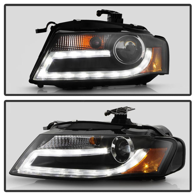 DRL LED Black Projector Headlights <br>09-12 Audi A4 A4 Quattro