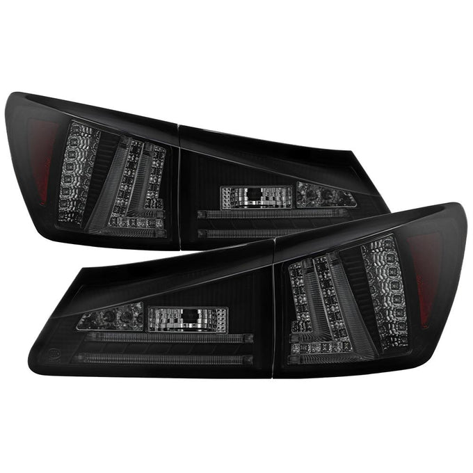 Black Smoke LED Tail Lights <br>06-08 Lexus IS250