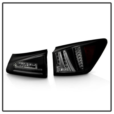 Black Smoke LED Tail Lights <br>06-08 Lexus IS250