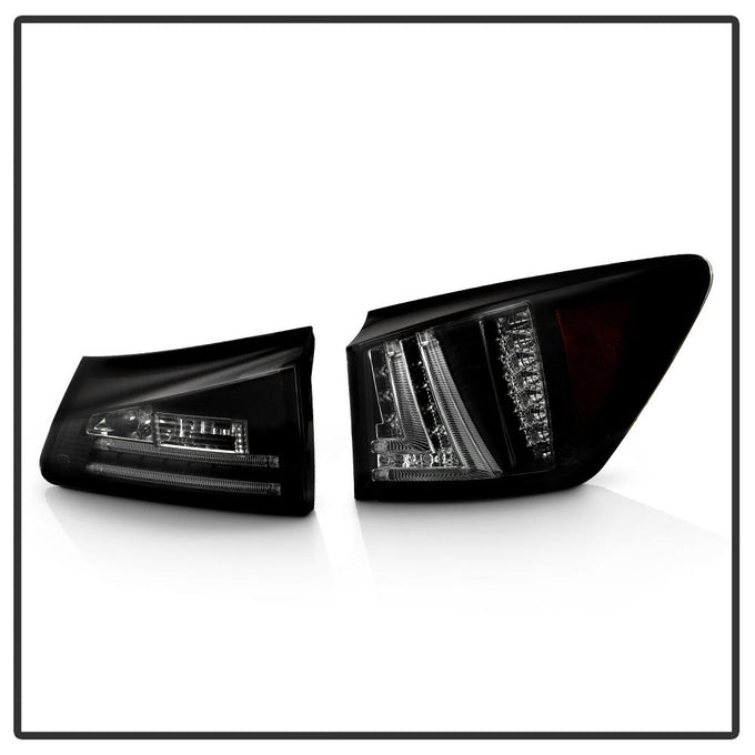 Black Smoke LED Tail Lights <br>06-08 Lexus IS250