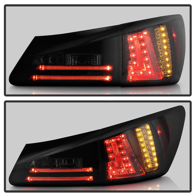 Black Smoke LED Tail Lights <br>06-08 Lexus IS250