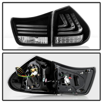 Black LED Tail Lights <br>04-06 Lexus RX330 07-09 Lexus RX350