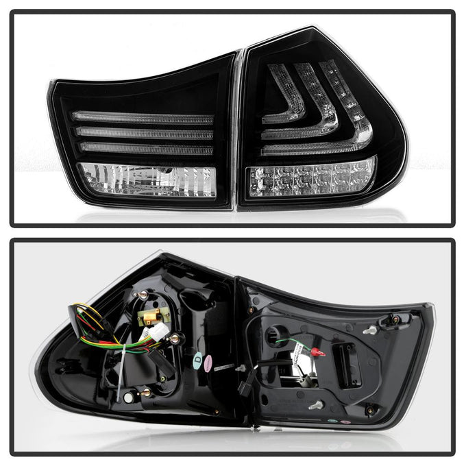 Black LED Tail Lights <br>04-06 Lexus RX330 07-09 Lexus RX350