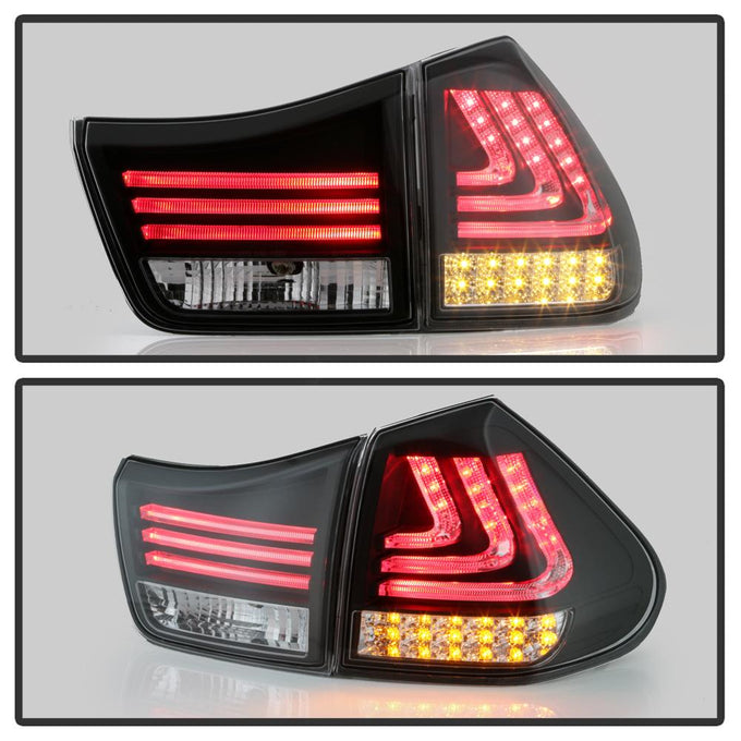 Black LED Tail Lights <br>04-06 Lexus RX330 07-09 Lexus RX350