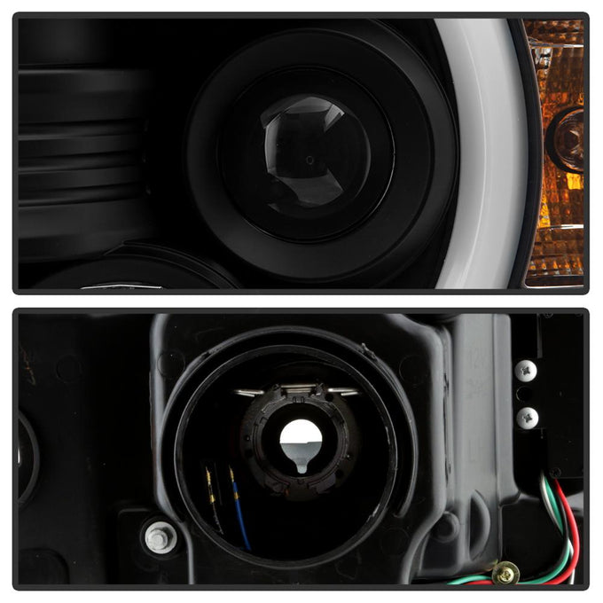 Light Bar DRL Black Projector Headlights <br>14-18 GMC Sierra 1500 Sierra 2500 HD Sierra 3500 HD