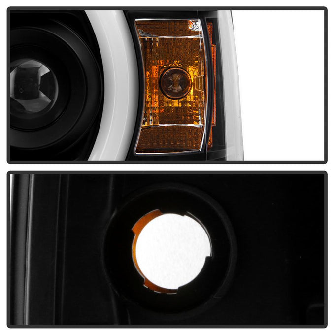 Light Bar DRL Black Projector Headlights <br>14-18 GMC Sierra 1500 Sierra 2500 HD Sierra 3500 HD
