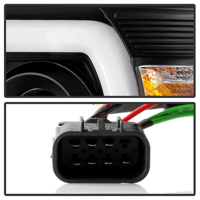 Light Bar DRL Black Projector Headlights <br>14-18 GMC Sierra 1500 Sierra 2500 HD Sierra 3500 HD