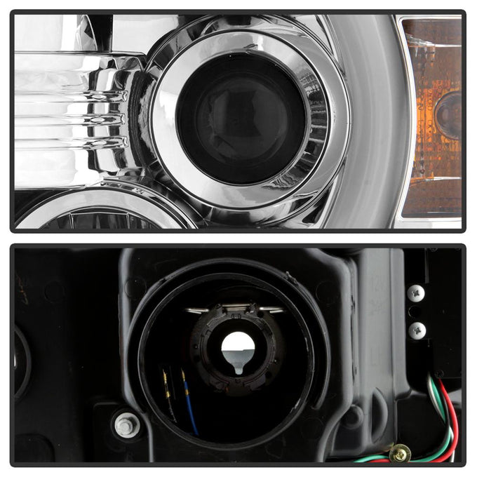 Light Bar DRL Chrome Projector Headlights <br>14-18 GMC Sierra 1500 Sierra 2500 HD Sierra 3500 HD