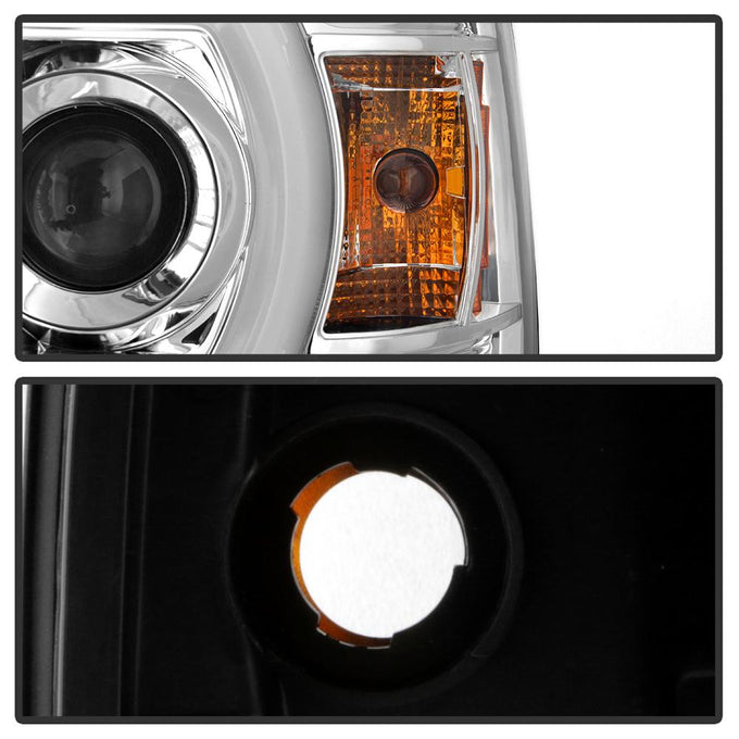 Light Bar DRL Chrome Projector Headlights <br>14-18 GMC Sierra 1500 Sierra 2500 HD Sierra 3500 HD