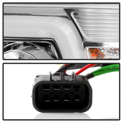 Light Bar DRL Chrome Projector Headlights <br>14-18 GMC Sierra 1500 Sierra 2500 HD Sierra 3500 HD