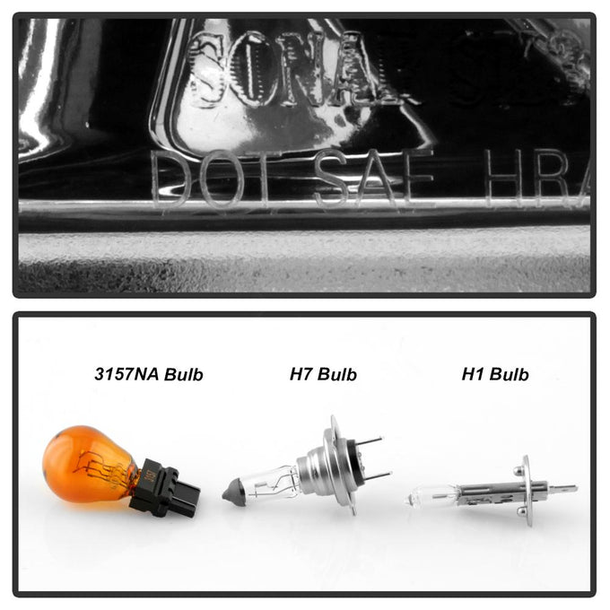 Light Bar DRL Chrome Projector Headlights <br>14-18 GMC Sierra 1500 Sierra 2500 HD Sierra 3500 HD